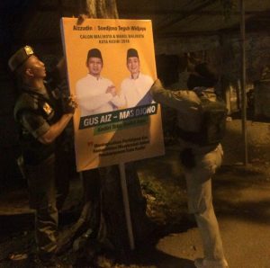 Ngeyel, Banner Paslon Aiz-Jono Kembali Dirubuhkan