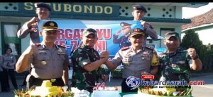 Jelang HUT TNI 74, Polres Berikan Kejutan Tumpeng Untuk Kodim Dengan Jalan Kaki