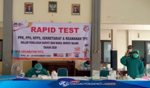 Antisipasi Penyebaran Virus Corona di Pilkada Ngawi 2020 KPU Gelar Acara Rapid Test.