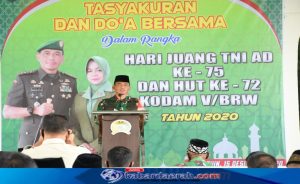 Korem 081/DSJ Gelar Tasyakuran dan Doa Bersama Hari Juang TNI AD ke-75 dan HUT ke-72 Kodam V/Brawijaya