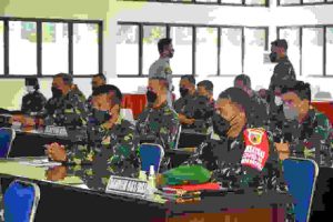 Danrem 081/DSJ Hadiri Taklimat Akhir Audit Kinerja Itjen TNI Periode II TA 2021 di Jatim
