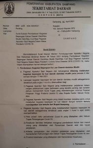 Pemkab Sampang Keluarkan SE Larangan Mudik Dan Cuti Bersama Bagi ASN