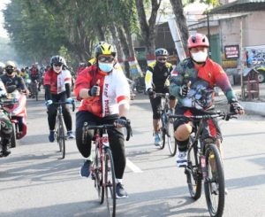 Tingkatkan Kebugaran, Dandim 0802/Ponorogo Gowes Bersama Danrem 081/DSJ