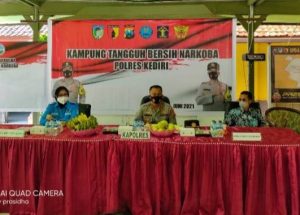 Kapolres Kediri Melaunching Kampung Tangguh Bersih Narkoba Di Desa Tulungrejo Pare