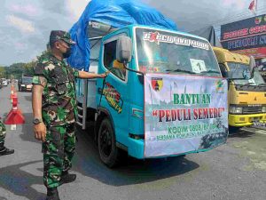 Kodim 0808/Blitar Salurkan Bantuan Kemanusiaan, Korban Erupsi Gunung Semeru