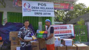 Bapera dan Gapero Salurkan Bantuan di Pos Desk Relawan SRPB Jatim