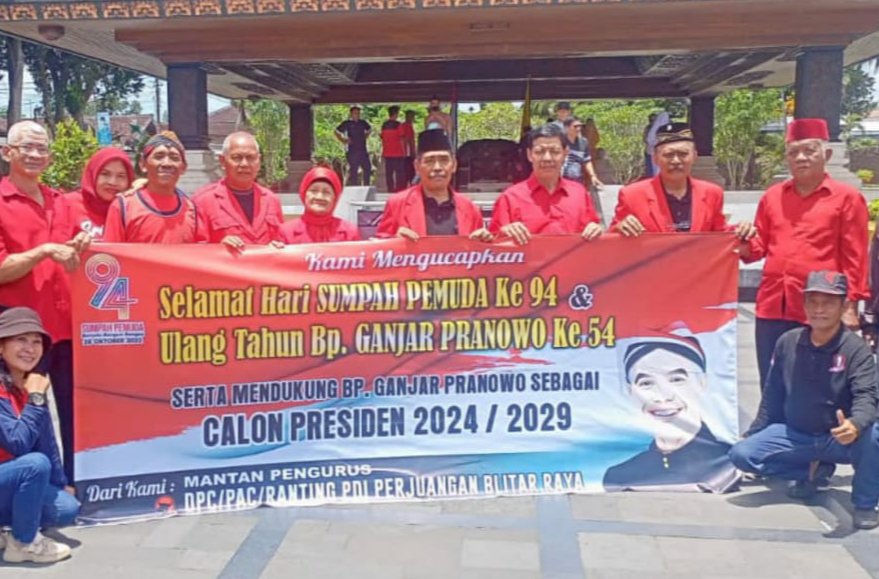 Relawan Ganjaris Blitar Raya Doa Bersama dan Pernyataan Sikap Dukung Ganjar Pranowo Capres 2024.