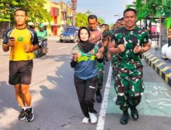 Elly Puspitasari, Wanita yang Selalu di Barisan Terdepan Saat Anggota Korem 081/DSJ Lari Pagi.
