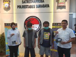 Dua Pengedar Narkoba Jenis Sabu Asal Sidoarjo di Gulung Satresnarkoba Polrestabes Surabaya.